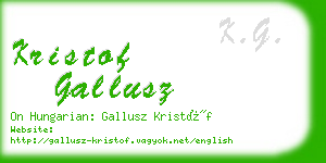 kristof gallusz business card